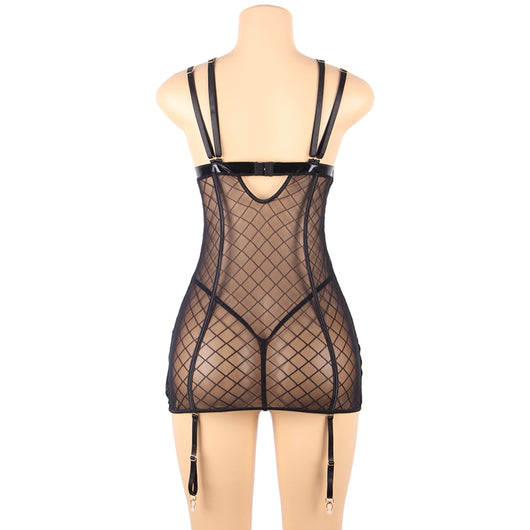 Lencería Sensual con Encaje y Ligas - Diseño Mesh Erótico - Image 6