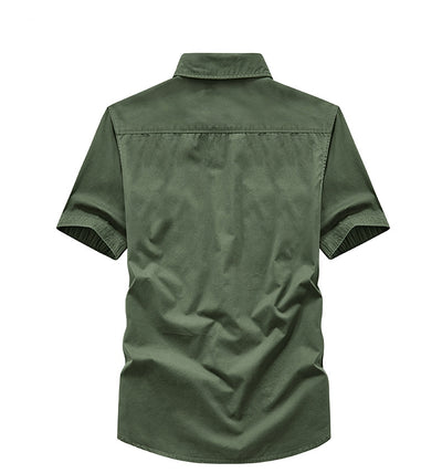 Camisa de Algodón Puro para Hombre - Manga Tres Cuartos Casual Outdoor - Image 9