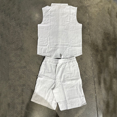 Conjunto de Camisa y Pantalones Cortos de Lino para Hombre - Image 25