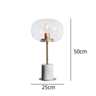 Lámpara de Mesa Minimalista Nórdica con Esfera de Cristal y Mármol - Image 11
