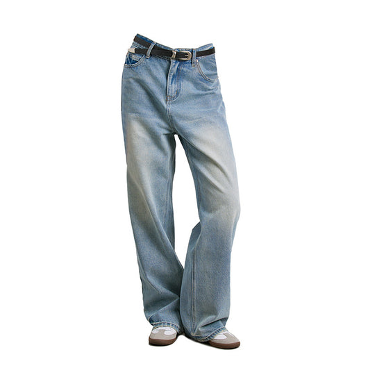 Jeans Rectos de Algodón Puro Blanco Brillante con Desgaste Artesanal - Image 5