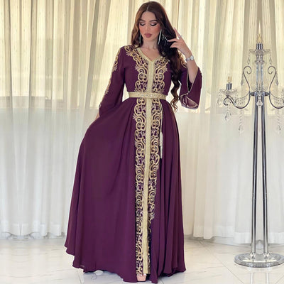 Vestido Árabe Dubái con Bordado y Apliques de Lujo - Image 6