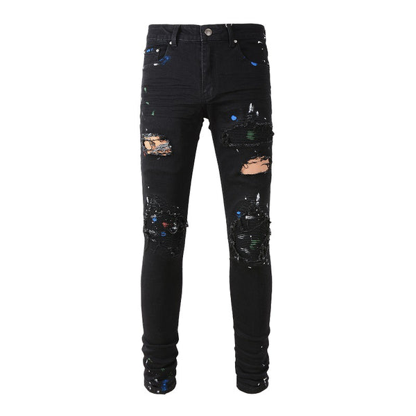 Pantalones Vaqueros Pintados Estilo Urbano para Hombre