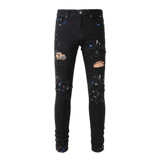 Pantalones Vaqueros Pintados Estilo Urbano para Hombre