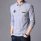 Camiseta Casual de Manga Larga con Cuello para Hombre