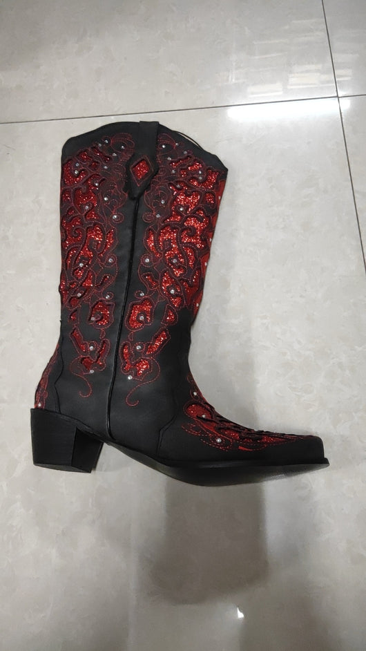 Bota Muslo Alto con Cristales Brillantes - Image 4