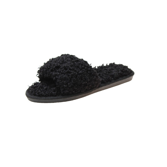 Pantuflas de Lana Rizada para Mujer con Suela Antideslizante