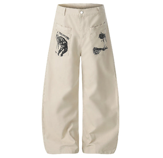 Pantalones Casuales Unisex con Bolsillos Invertidos y Diseño de Cuchilla Curva - Image 2