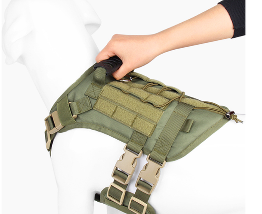 Chaleco Táctico de Oxford para Perros Grandes - Protección de Pecho y Espalda