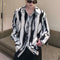 Camisa Hombre Tie Dye Tinta con Solapas Contraste y Hombreras