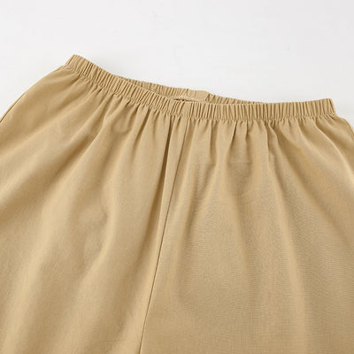 Conjunto Casual Khaki de Lino y Algodón - Camisa y Pantalón Ancho Estilo Urbano para Mujer - Image 10