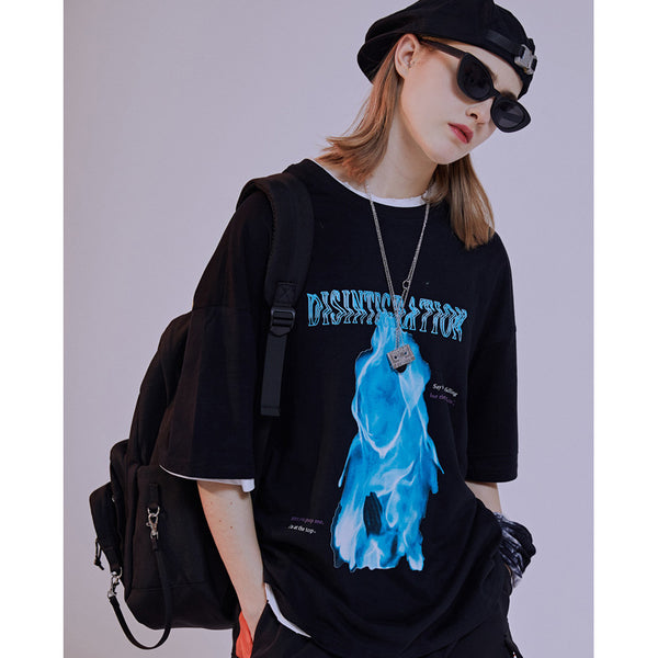 Remera Suelta Estampado Dark Ghost