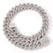 Full zircon hip hop necklace Plateado 16inch