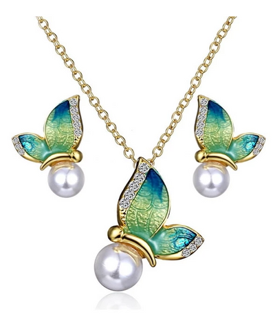 Aretes de Perla Mariposa - Set de Diseño Elegante - Image 5