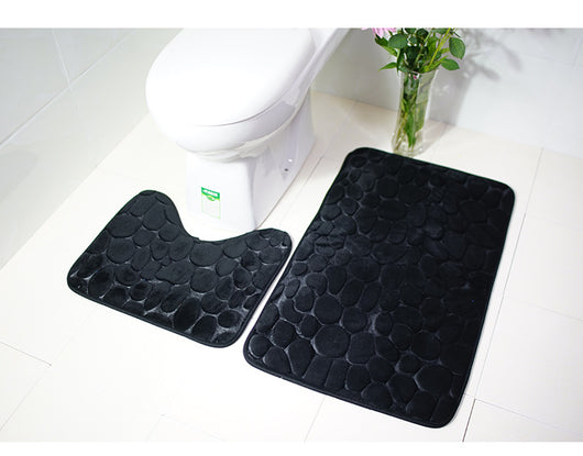 Juego de Tapetes Antideslizantes para Baño con Diseño de Piedra de Río - Image 16