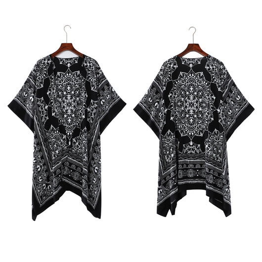 Cardigan Playero Estampado con Flecos - Blusa Suelta y Cómoda para Mujer - Image 8