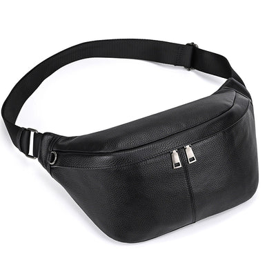 Bolsa de Pecho de Cuero Genuino para Hombre - Grande y Versátil