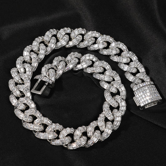 Pulsera y Collar Cubano Personalizado para Hombre con Circonia Cúbica Cuadrada - Image 2