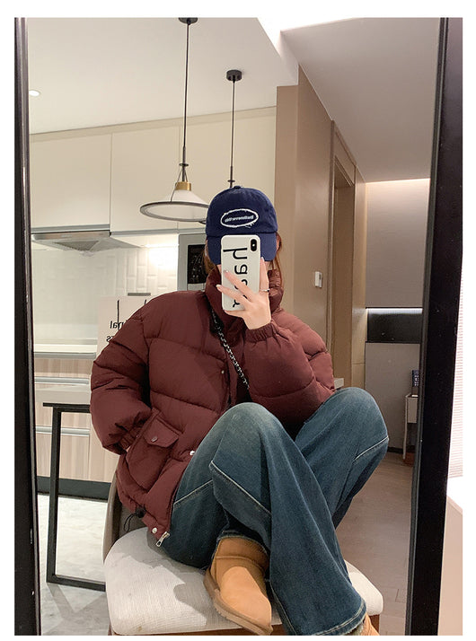 Chaqueta Acolchada Corta Estilo Coreano para Mujer - Image 10