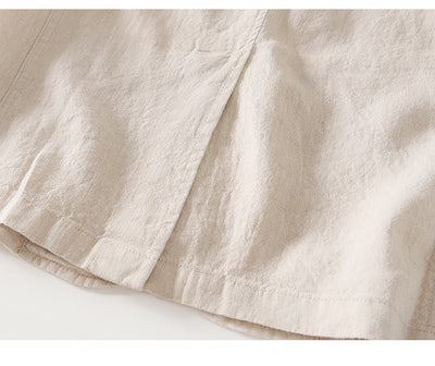 Traje de Lino con Cuello Clásico - Diseño Retro Fácil de Combinar - Image 9