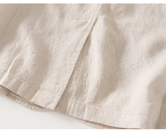 Traje de Lino con Cuello Clásico - Diseño Retro Fácil de Combinar - Image 9