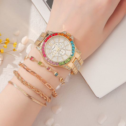 Reloj de Acero para Mujer con Diamantes Incrustados y Esfera Especial - Cuarzo Versátil Profesional - Image 7