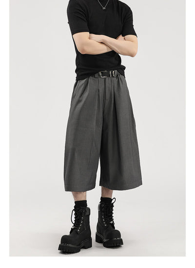 Pantalones Cortos de Vestir con Pliegues y Caída Ancha para Hombre - Image 17
