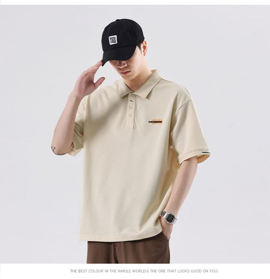 Polo Retro con Textura Bordada para Hombre - Image 9