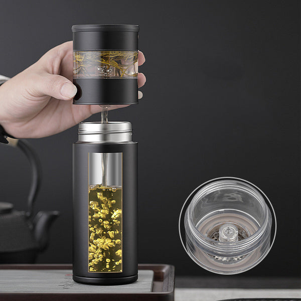 Taza Térmica con Separador de Té Automático - Acero Inoxidable