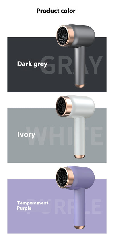 Purple high-speed wireless hair dryer with gold accents, featuring hot and cold air, shown on a reflective surface. - Image 14