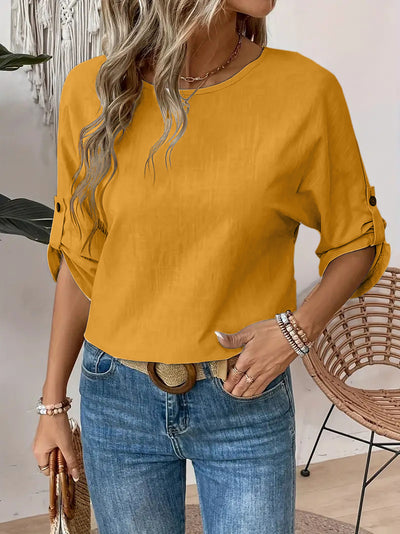Blusa Casual de Cuello Redondo Diseño Elegante y Minimalista para Mujer - Image 8