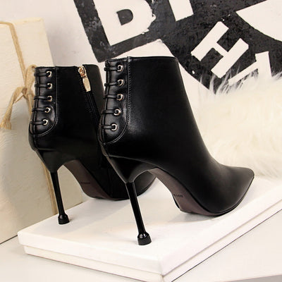 Botas Cortas de Tacón Alto y Punta Fina para Mujer - Image 3