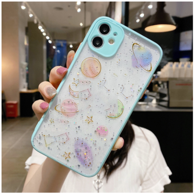 Funda Móvil con Marco de Brillo Transparente