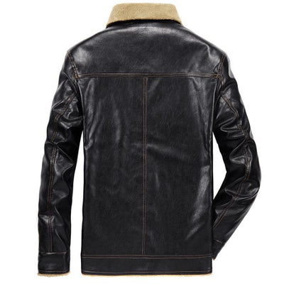 Chaqueta de Cuero Velvet Impermeable y Cortavientos para Hombre Talla Grande - Image 5