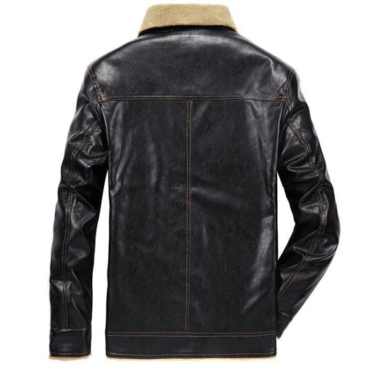 Chaqueta de Cuero Velvet Impermeable y Cortavientos para Hombre Talla Grande - Image 5