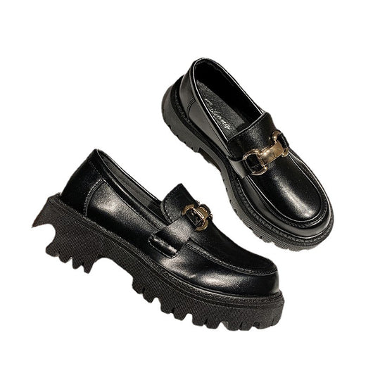 Mocasines de Cuero con Plataforma y Tacón Grueso - Image 3