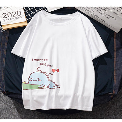 Camiseta Holgada Coreana de Pareja Talla Grande Versátil - Image 6