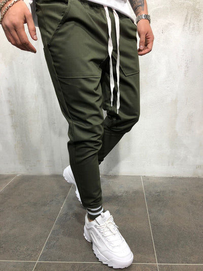 Pantalones Casuales de Algodón con Diseño Spliced para Hombre - Image 8