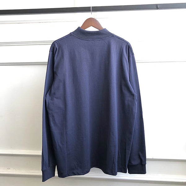 Camiseta Básica de Algodón con Cuello Redondo y Manga Larga