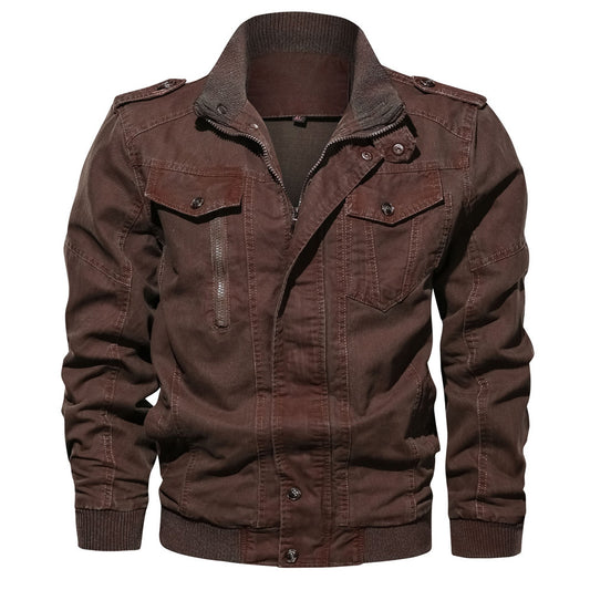 Chaqueta Militar Retro Talla Grande - Primavera y Otoño