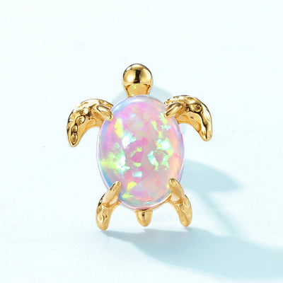 Aretes de Tortuga Ópalo Sintético - Colección Ocean Series