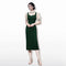 Vestido Midi con Panel de Cuello Entallado