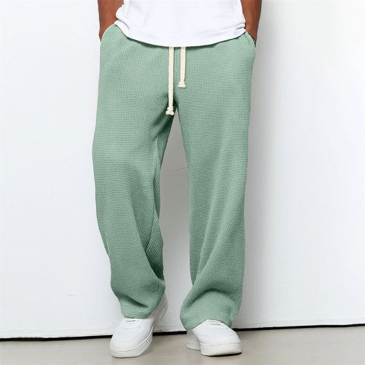 Pantalones Athleisure de Pierna Ancha y Tejido Waffle para Hombre - Image 15