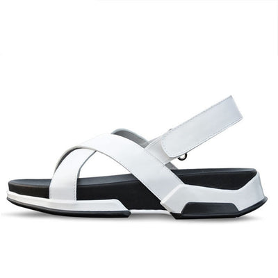 Sandalias Casuales Coreanas de Cuero Genuino con Suela Elevadora para Playa - Image 6