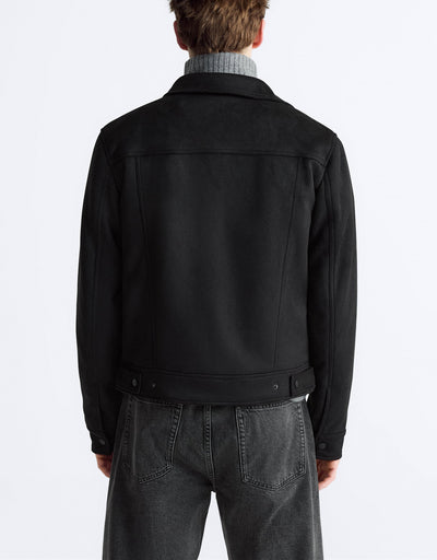 Chaqueta de Solapa en Efecto Gamuza para Hombre - Image 18