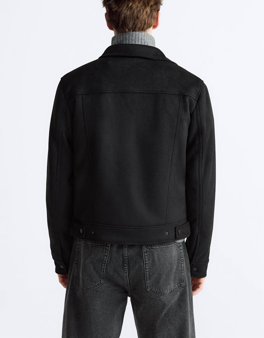 Chaqueta de Solapa en Efecto Gamuza para Hombre - Image 18
