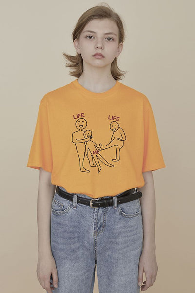 Playera Holgada Estampada para Mujer - Top de Verano Negro Manga Corta