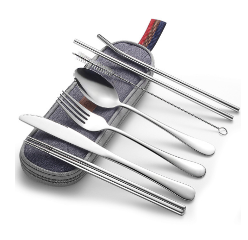 Juego de Utensilios Minimalista en Acero Inoxidable