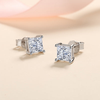Aretes de Plata 925 con Moissanita - Diseño Moderno para Uso Diario - Image 3