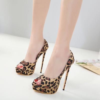 Tacones Altos Estampado Leopardo con Pico de Pez - Image 4
